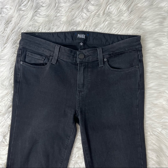 NOT FOR SALE -- SOLD • PAIGE • Lou Lou Flare Leg Jeans Black Fog - Picture 5 of 11